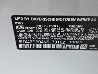 2022 BMW X3 sDrive30i