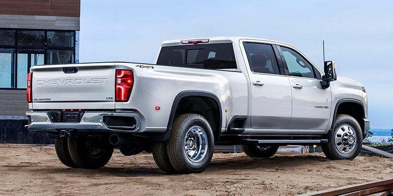2026 white Silverado 2500 facing right